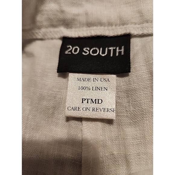 20 South White‎ Linen Pants Elastic Waist Slacks Women's 10 Size 28 Inch Waist - Picture 4 of 4